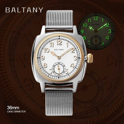 Baltany S4036F 36MM 1926S Oyster Tribute Watch Man Stainless Steel Waterproof Vintage Gold Bezel Automatic Mechanical Watches