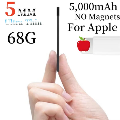 Ultra-Thin Magnetic Power Bank Ultra-Slim 8000mAh Charger , Mini Power Banks For Card Holder Wallet, For IPhone XIAOMI