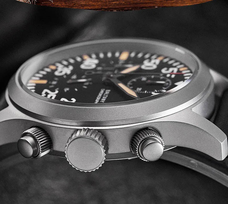 Baltany 39mm Military Chronograph Watch Man S5045 Sapphire Crystal 10ATM Stainless Steel VK67 Calendar Retro Quartz Wristwatches