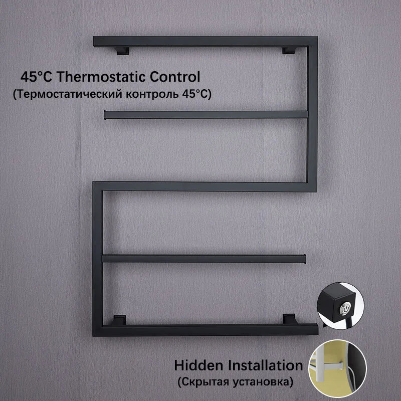 Electric Towel Rack.Bathroom Electric Heated Towel Rail.Smart Towel Warmer.Creative Bath Towel Radiator.Hidden Wire