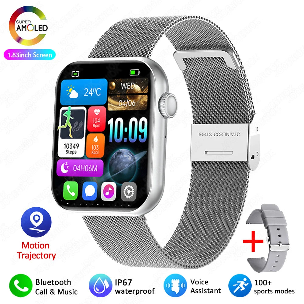 Smart Watch Full Touch Screen Bluetooth Call AI Voice Heart Rate Waterproof Watches Sports Bracelet Smartwatch Women
