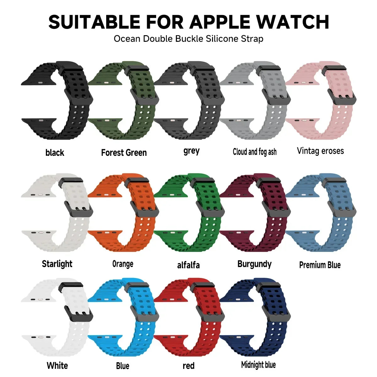 Ocean Silicone Strap for Apple Watch Band Ultra 3/2/1 49mm Series 11 10 46mm Comfortable Band IWatch 9 8 7 6 5 4 SE3 45mm 44mm