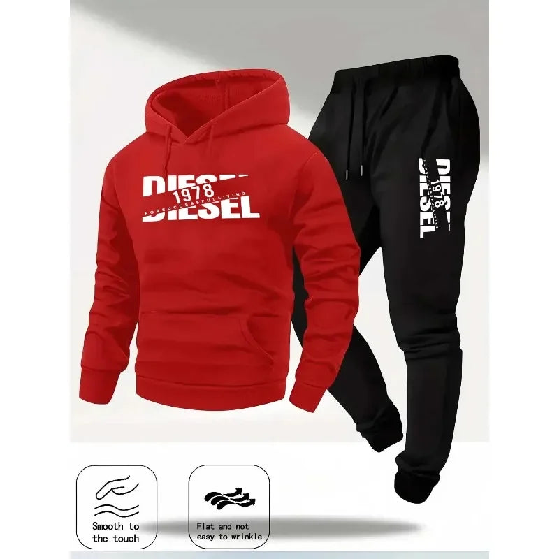 Conjunto de moletom sportswear fashion sports hooded sweatshirt casual sweatshirt and pants two in one
