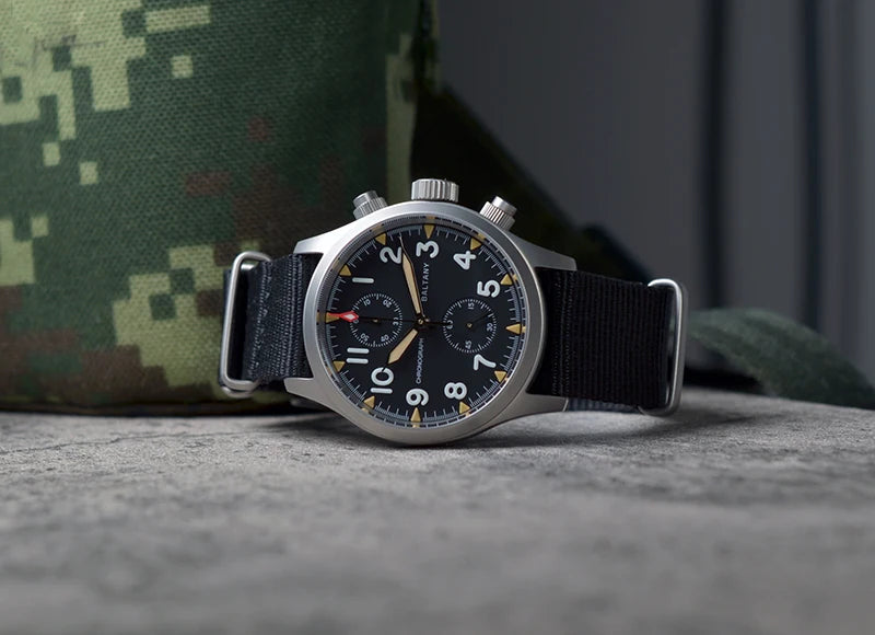 Baltany 2025 new military 39mm men's quartz chronograph VK61 sapphire stainless steel waterproof 10Bar luminous reloj hombre