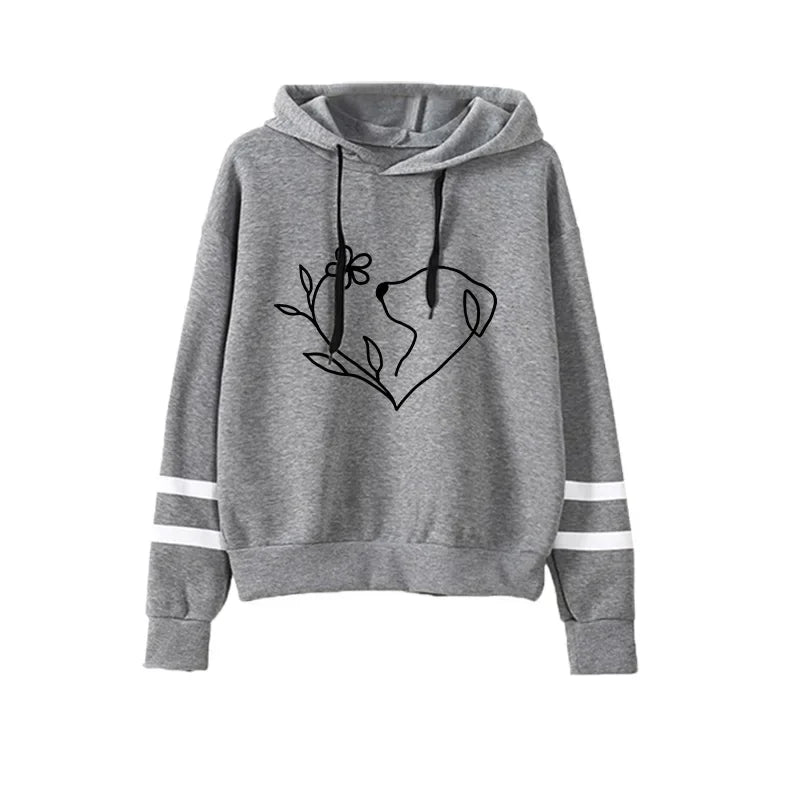 2025 Hot Sale Women's Tracksuit Hooded Sweatshirts Black Sweatpants Urban Casual Fashion Sportswear Cute Pattern Print Hoodies