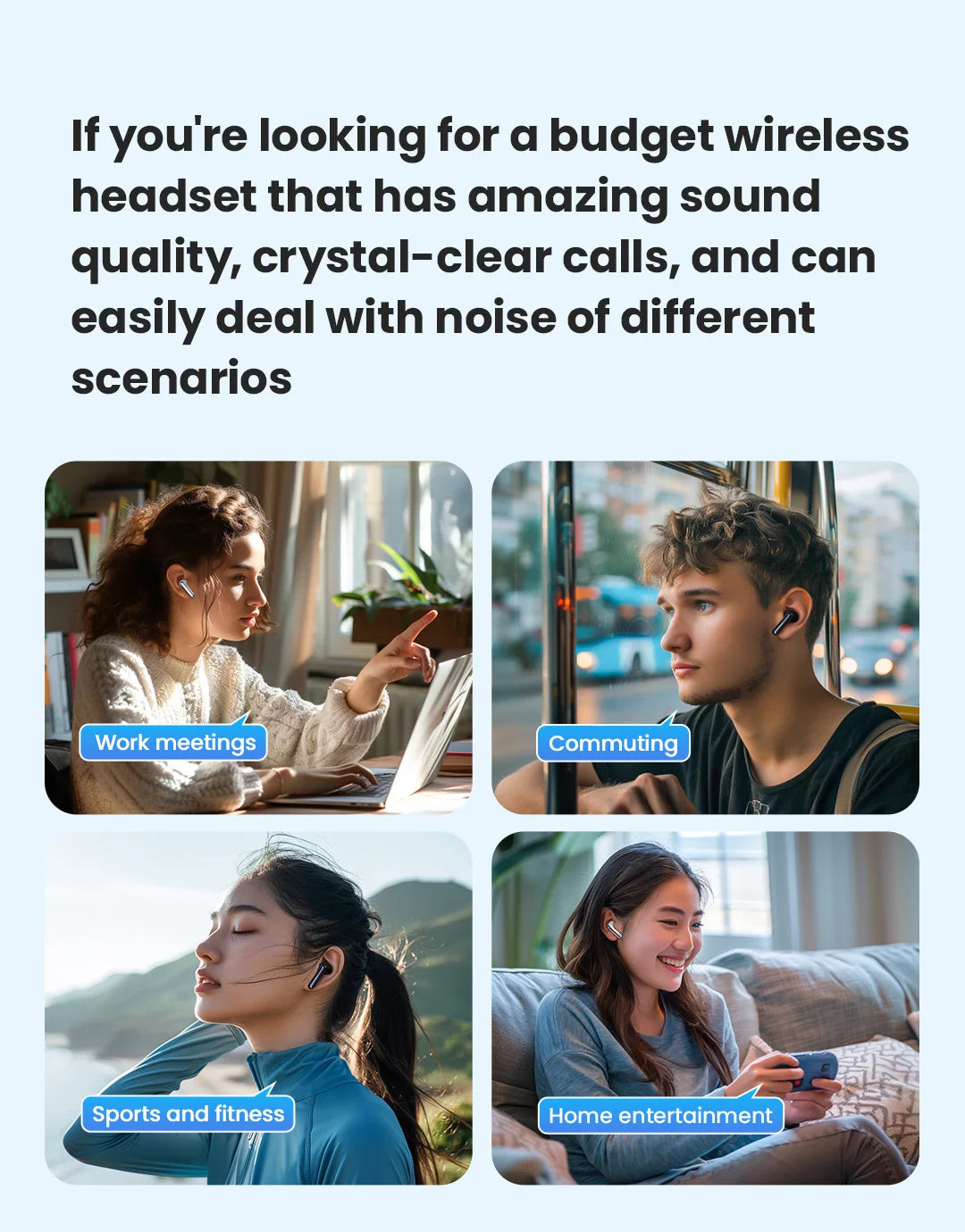 HAYLOU Mori Pro Bluetooth 5.4 Earphones Wireless  43dB Adaptive Hybrid ANC Hi-Res LDAC Earbuds 6 Mic Headphones 28H Battery Life