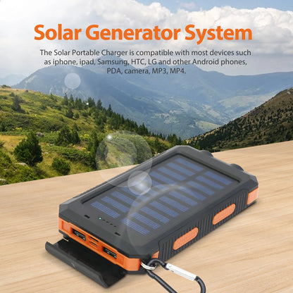 30000mAh Solar Power Bank Portable Charging Poverbank Dual 5V USB Ports 2 LED Light Flashlight for Iphone Outdoor Camping Hik