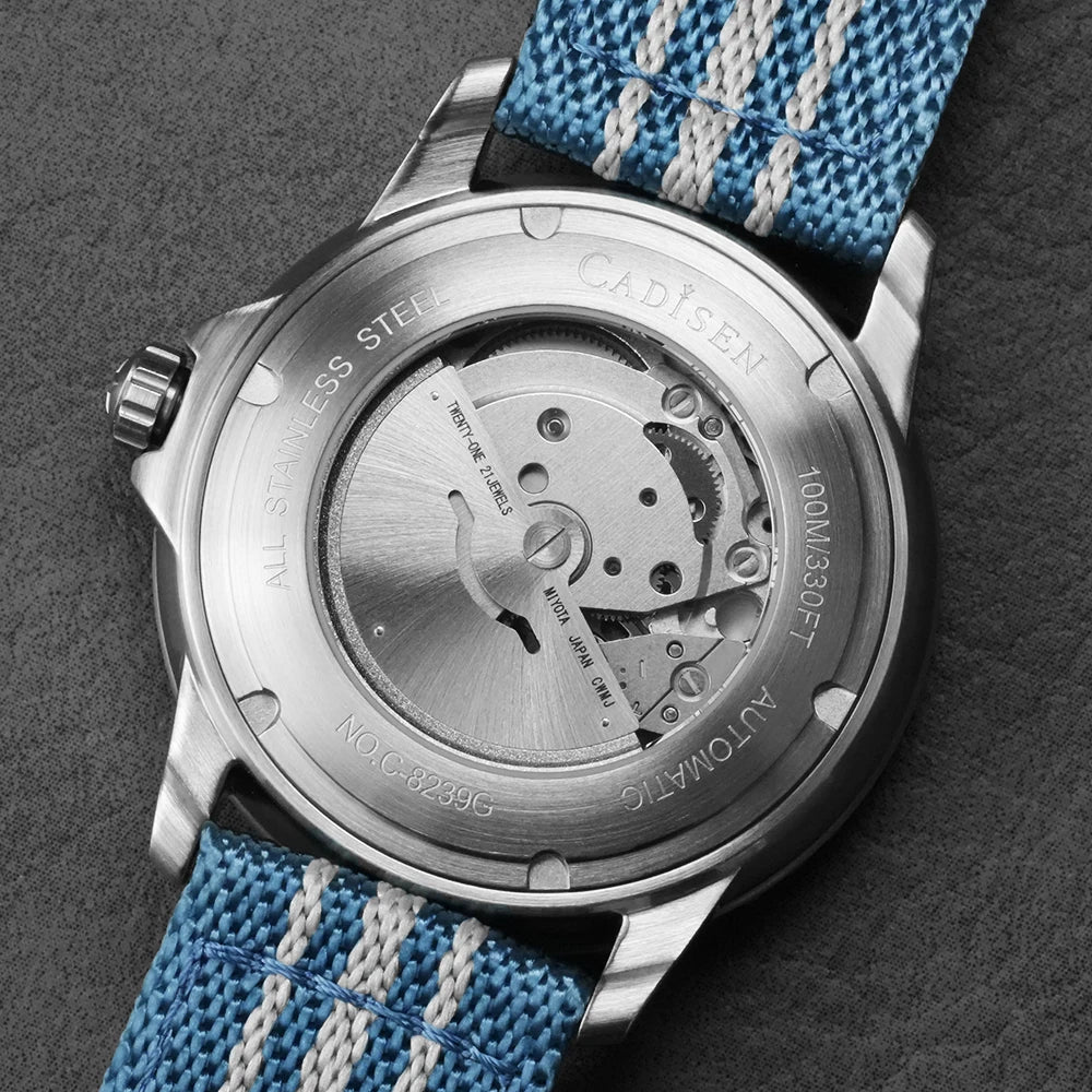 CADISEN Deep Explorer Automatic Mechanical Watch Man Canvas Strap Wristwatch MIYOTA  Luxury Luminous Waterproof Watches