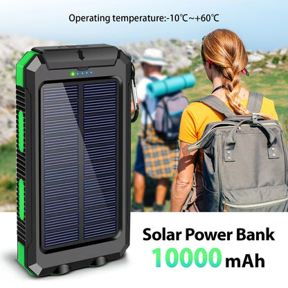 30000mAh Solar Power Bank Portable Charging Poverbank Dual 5V USB Ports 2 LED Light Flashlight for Iphone Outdoor Camping Hik