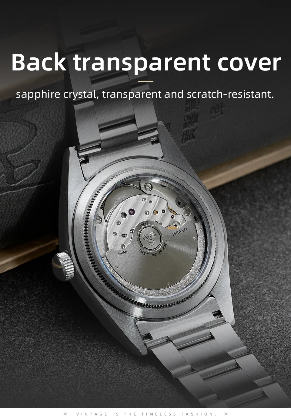 Hestur Luxury Men's Watch Automatic mechanical 36mm Miyoda 9015 15Bar Waterproof Vintage reloj hombre Sapphire Glass wrist Watch