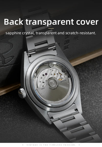 Hestur Luxury Men's Watch Automatic mechanical 36mm Miyoda 9015 15Bar Waterproof Vintage reloj hombre Sapphire Glass wrist Watch