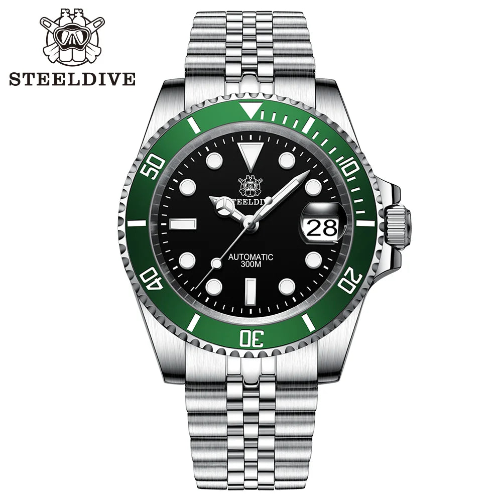 STEELDIVE SD1953 Water Ghost Ceramic Bezel Sapphire Mirror Swiss Luminous NH35 Movement Dive 30Bar Waterproof Mechanical Watch