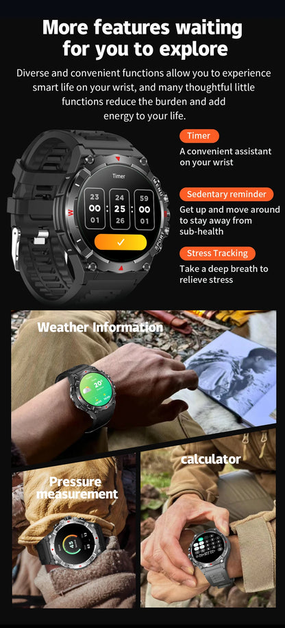 COLMI V76 GPS Smartwatch 1.43" Ultra AMOLED Display Built-in Compass Altimeter Bluetooth Call Smart Watch 500mAh Battery