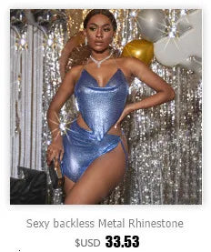 Clothes metal sequin crop top women clothing summer cropped halter tank top hotwife nightclub party tops rave outfits