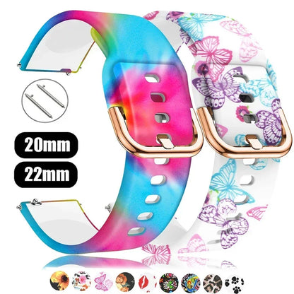 band For Amazfit GTS/4/2/2e/3 GTS2 Mini/GTR 4/3/Pro/47mm/GTR2/2e/stratos 2/3 Bracelet Amazfit Bip 6 5 Printed strap