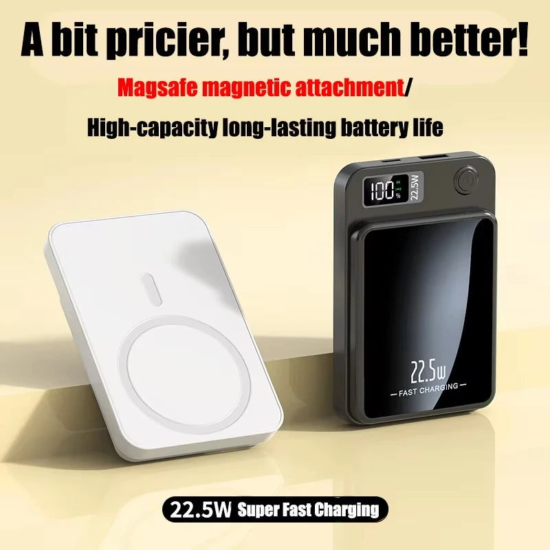 100000mAh Magnetic Wireless Power Bank Fast Charger For Magsafe Portable Auxiliary Battery Pack For iphone Huawei Samsung