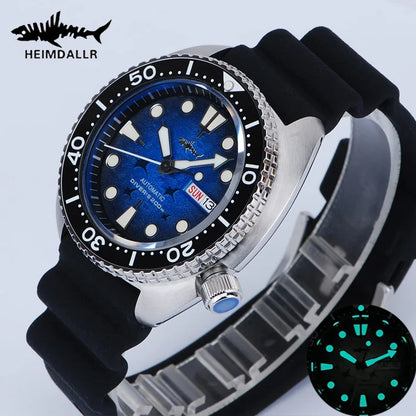 HEIMDALLR Diver Men's Watch Turtle King Sapphire Crystal 316L Steel NH36 200M Water Resistant Luminous Automatic Mechanica Watch