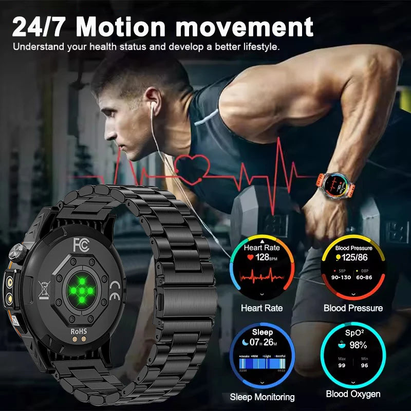 GPS Smart Watches 2025 New For Xiaomi IOS Military Smartwatch Men 3ATM Waterproof 100+ Sport Modes Built-in NFC BT Call Watches