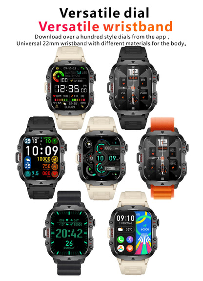 LIGE Outdoor Smart Watch Men 2.01" Screen 3AT Waterproof Watches Bluetooth Call Ai Voice Sport Smartwatch For Android Xiaomi IOS