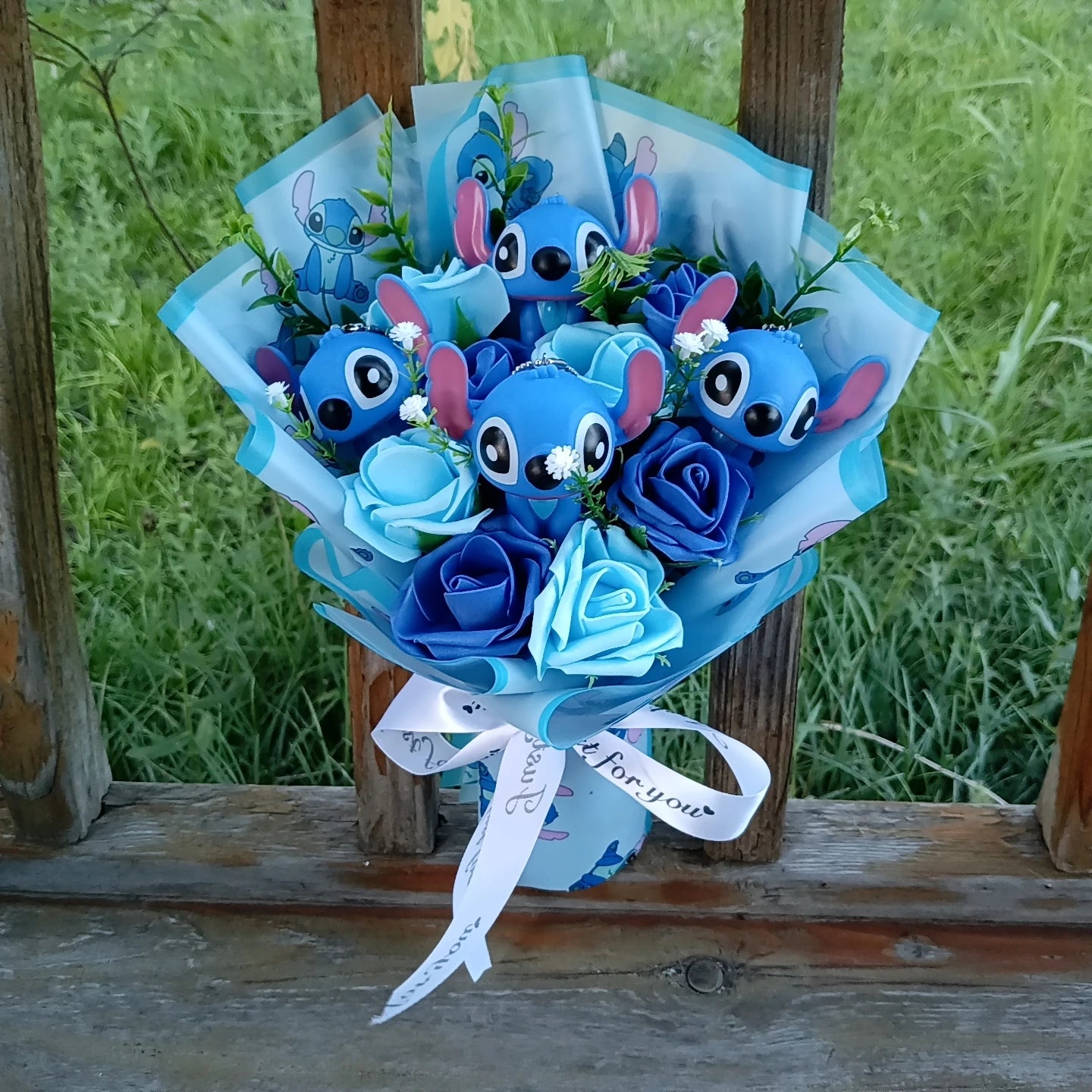 Lilo & Stitch Bouquet Major Holiday Gift PVC Rose Sunflower Anime Stuffed Doll Birthday Girl Valentine'S Christmas Day Girl Gift