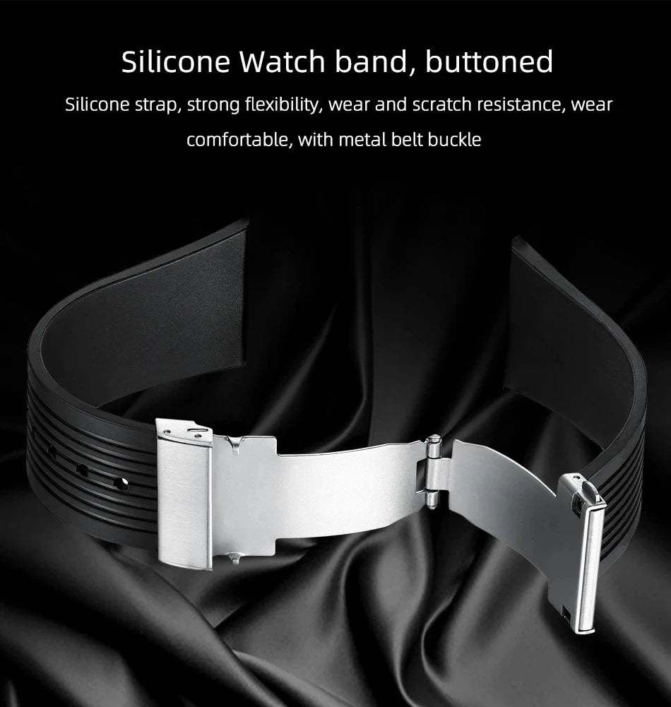 CHENXI Fashion Silicone Chronograph Watch Men Multifunctional Cool Luminous Quartz Starry Lunar Phases Timing Sport Wristwatches