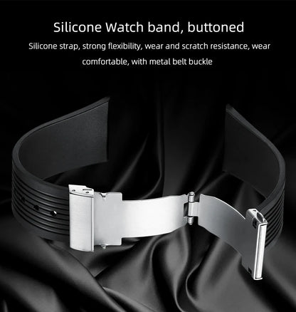 CHENXI Fashion Silicone Chronograph Watch Men Multifunctional Cool Luminous Quartz Starry Lunar Phases Timing Sport Wristwatches