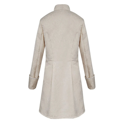 Men Steampunk Gothic Victorian Jacket Vintage Tailcoat Medieval Frock Coat Uniform Renaissance Halloween Pretend Play Costume