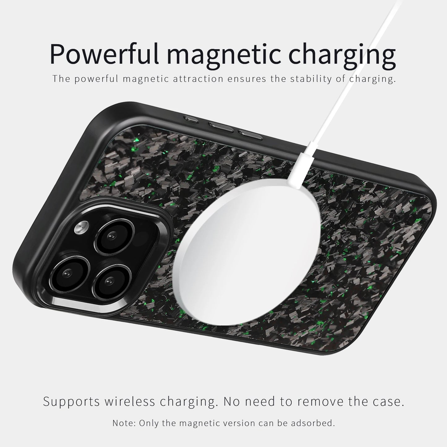 Magnetic Real Forged Carbon Fiber Case For iPhone 17 17Air 17Pro 16 15 14 13 12 11 Pro Max with MagSafe and Metal Lens / Buttons