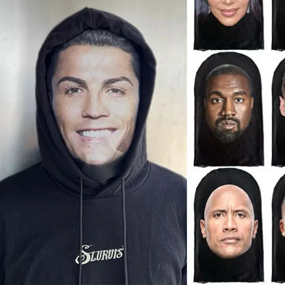 3D Printed Seamless Ronaldo Kanye Mask Hat Cosplay Facial Mask Party Cosplay Props Mascaras Halloween Mask