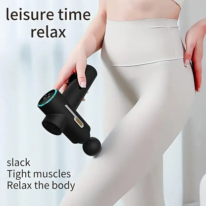 Massage Gun LED Display Fascia Deep Muscle Relax Body Massager Electric Fitness Equipment Noise Reduction
