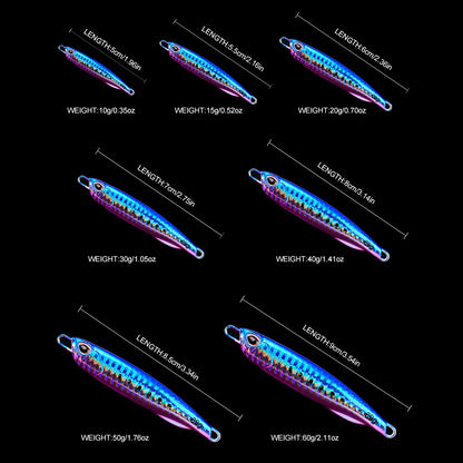 Metal Jig 10G - 60G Artificial Baits Hard Baits Vibrant Fishing Lures for Freshwater & Saltwater