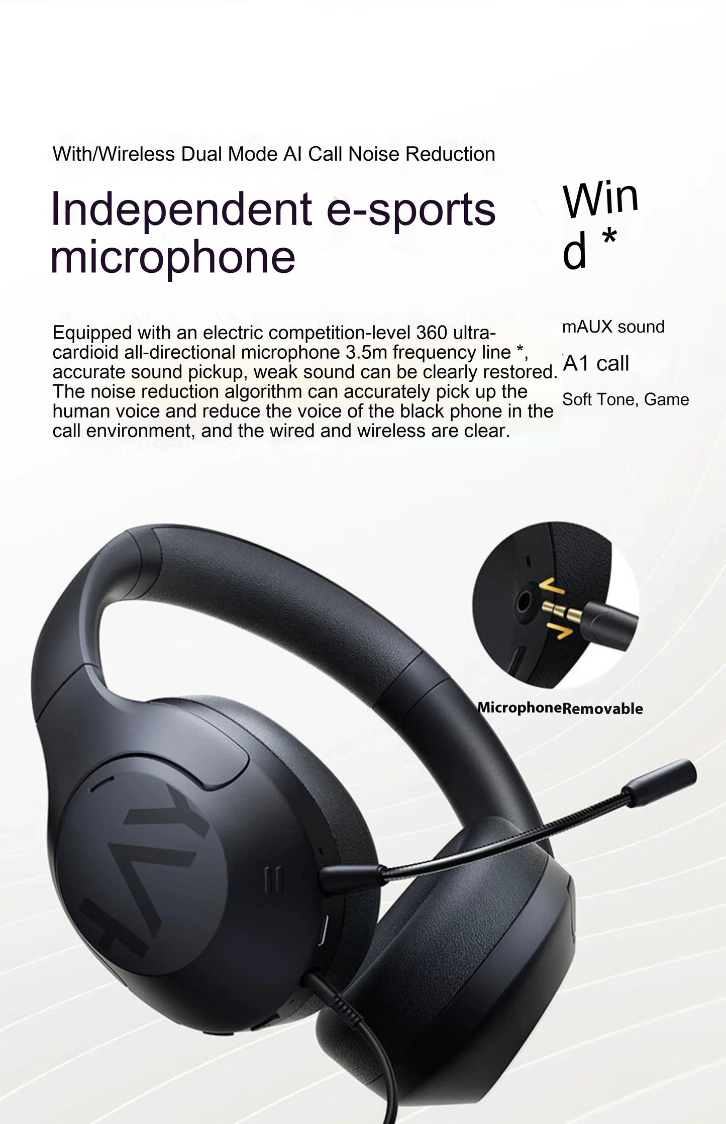 HAYLOU S30 Pro Headphone With Mic Active Noise Reduction Bluetooth 5.4 Long Battery Life HiFi 40mm Dynamic Gaming Headset Custom