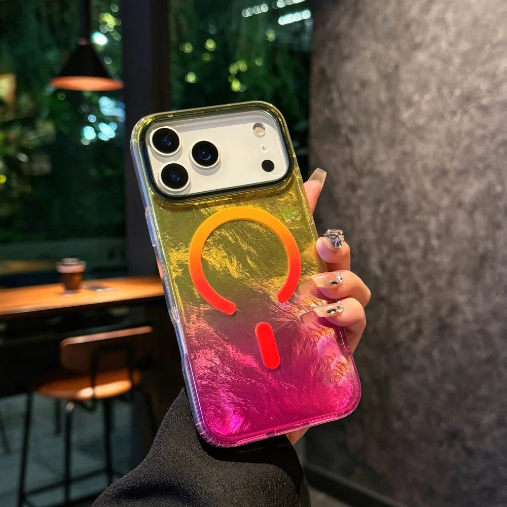 Gradient color design is fashionable and Glacier patterned 17Pro 17Air For iphone 17 pro max case ，reen Blue