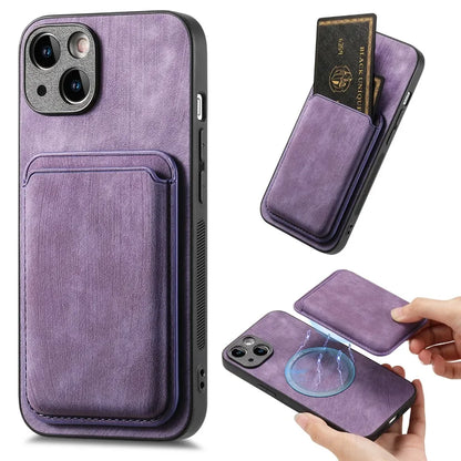 Vintage Leather Case with Detachable Magnetic Wallet Card Holder For iPhone 17 Air 16e 16 Pro Max 15 14 Plus 13 12 11