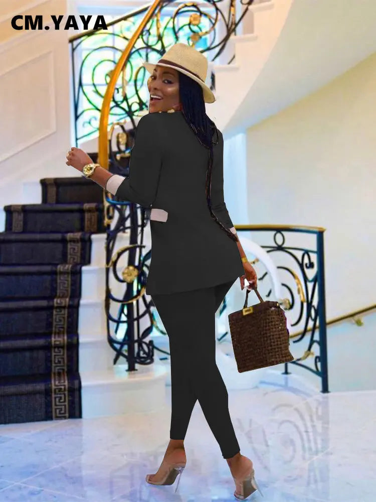 Elegant Suits  Women Corset Blazer and Legging Pants Matching Two 2 Piece Set Outfits Streetwear Lady Tracksuit