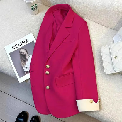 New Women Suit Coat Elegant Sports Casual Blazer Korean Fashion Jacket Spring Autumn 12 Color Office Ladies Clothing Basic Coat