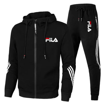 Spring/autumn Outdoor Zip-up Jacket + Sports Pants Jogging Set; Casual Basketball and Fitness Two-piece Set; High-end Fashionabl