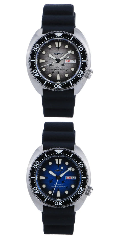 HEIMDALLR Diver Men's Watch Turtle King Sapphire Crystal 316L Steel NH36 200M Water Resistant Luminous Automatic Mechanica Watch