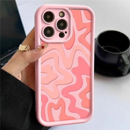 Striped Pattern Silicone Phone Case For iPhone 17 Air 17 16 15 14 Pro Max 15 Plus 13 12 Pro 11 16e Candy Coloor Shockproof Cover