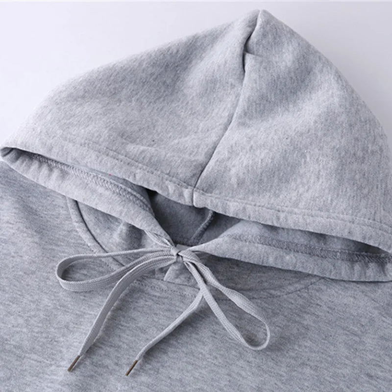 Men's Thin Hooded Hoodie Cotton Men's Top Spring and Autumn Solid Color Hooded Long sleeved Sweatshirt