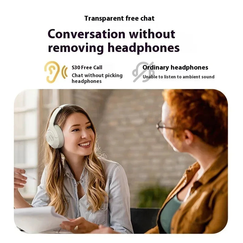 HAYLOU S30 Pro Headphone With Mic Active Noise Reduction Bluetooth 5.4 Long Battery Life HiFi 40mm Dynamic Gaming Headset Custom