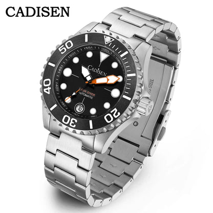 CADISEN AQUA DIVER Brand Luxury Men Watches Automatic Watch Japan NH35A 100M Waterproof Luminous Mechanical Wristwatch