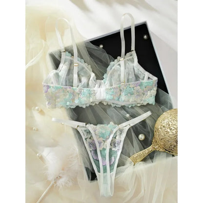 Lingerie Sexy Delicate Underwear Lace Embroidery Bilizna Set Fairy Intim Goods Onlyfans Kit Beautiful Brief Sets