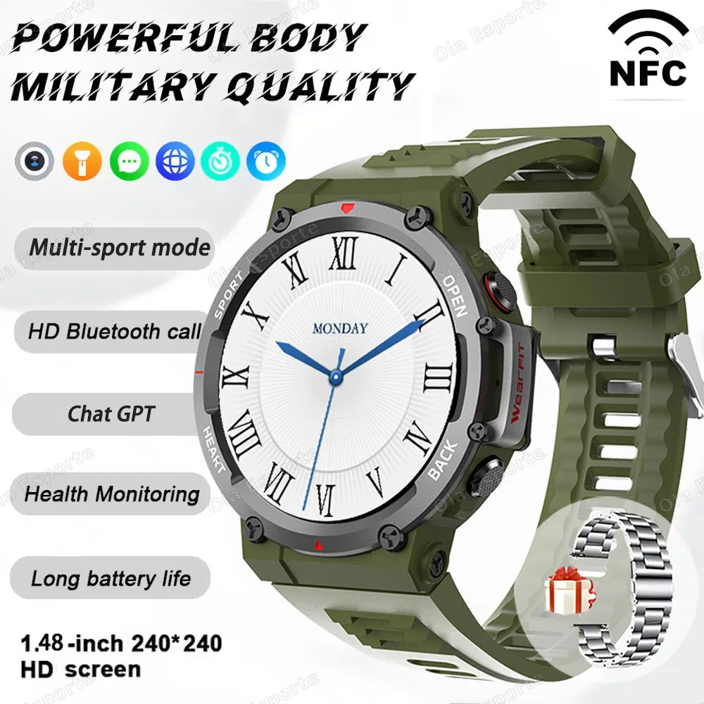 T-REX 3 Ultra Outdoor Military NFC Smart Watch Men GPS trackr Bluetooth Call Health Monitor Sports Smartwatch For Amazfit