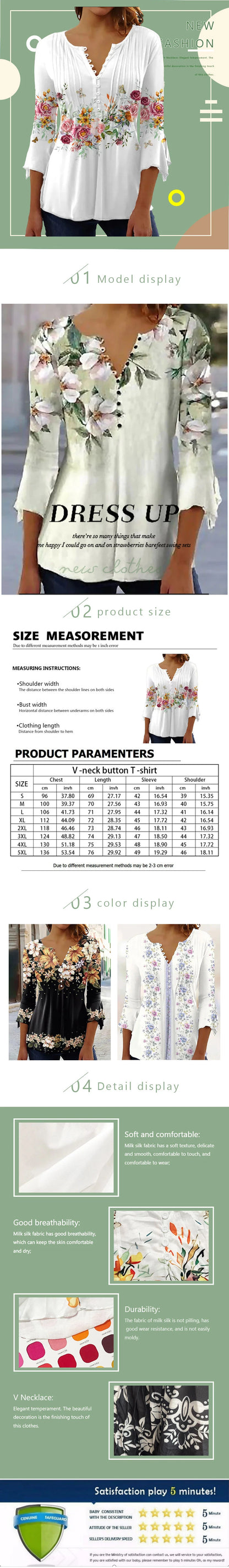 T-Shirt Loose Women'S Comfortable Clothing Shirt 3d Printed Trend Seven-Quarter Sleeve Top