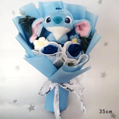 Lilo & Stitch Bouquet Major Holiday Gift PVC Rose Sunflower Anime Stuffed Doll Birthday Girl Valentine'S Christmas Day Girl Gift