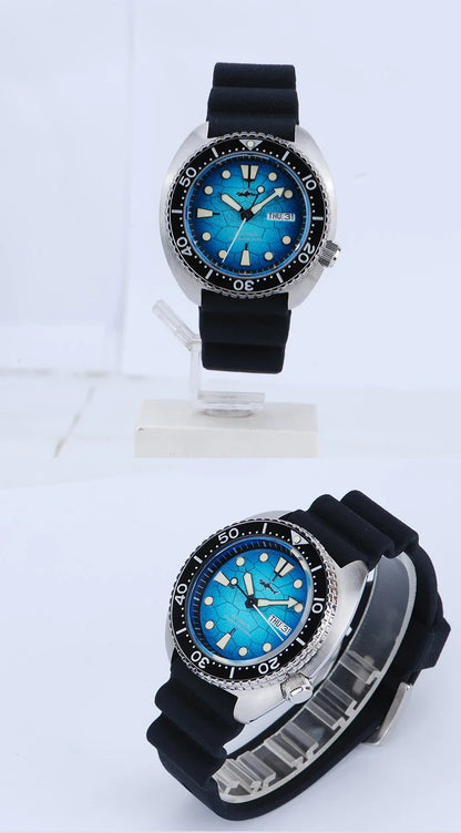HEIMDALLR Diver Men's Watch Turtle King Sapphire Crystal 316L Steel NH36 200M Water Resistant Luminous Automatic Mechanica Watch