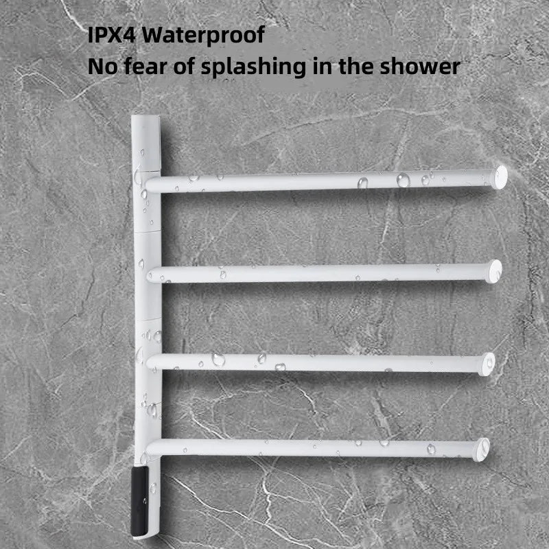 Electric Heating Towel Rails 180° Rotation Left & Right SUS304 Bathroom  Wall Mounted Towel Warmer Holder  220V