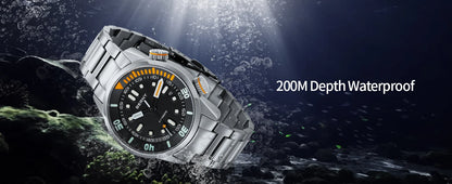 BERNY Automatic Dive Watch for Men Super Luminous Original Design 20ATM Diver Wristwatch Sapphire, Local Warehouse Fast Delivery