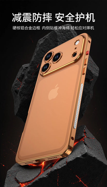 Metal Frame Bumper Phone Case For iPhone 17 16 15 14 13 Pro Max Plus 17Air Aluminum Alloy Lens Heat Dissipation Shockproof Cover